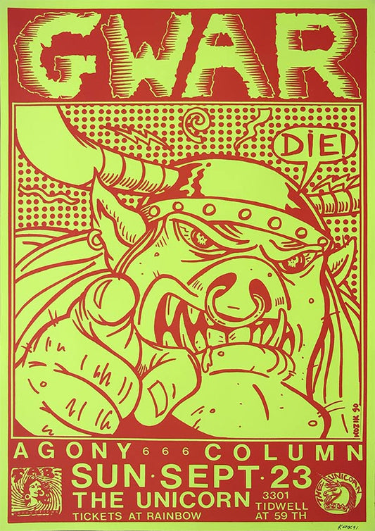 GWAR in Houston - Vintage Concert Poster Print - Heavy Metal Music Icons