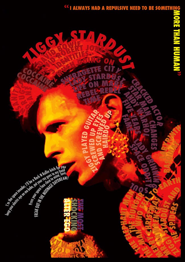 Ziggy Stardust - Vintage Concert Poster Print - Fillmore Music Icons