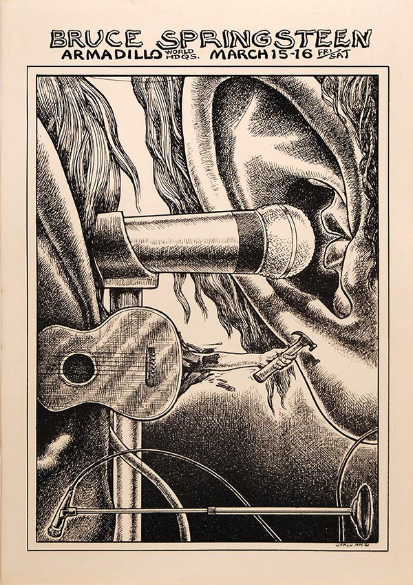 Bruce Springsteen at the Armadillo - Vintage Concert Poster Print - Fillmore Music Icons