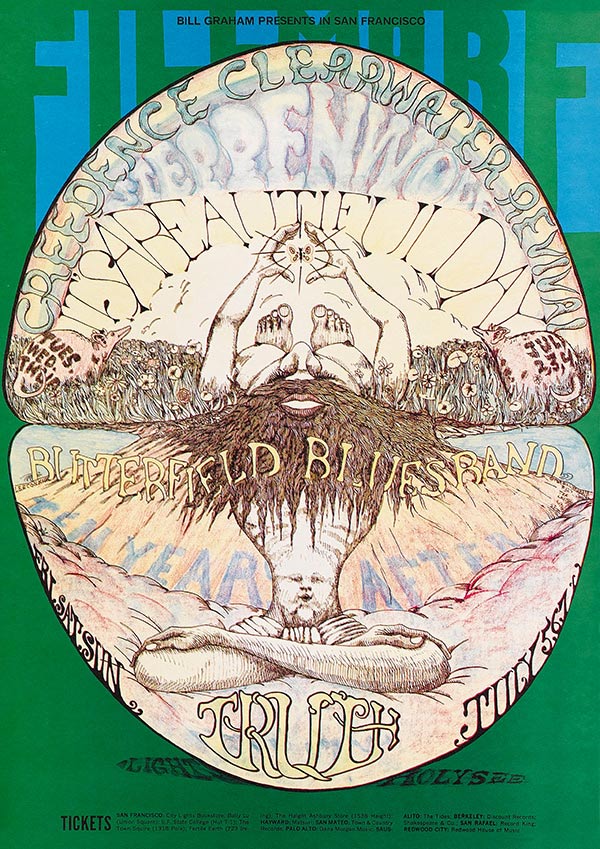 Creedence Clearwater Revival - Vintage Concert Poster Print - Fillmore Music Icons