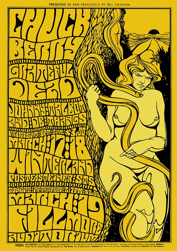 Chuck Berry in San Francisco - Vintage Concert Poster Print - Fillmore Music Icons