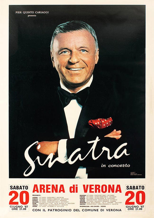 Frank Sinatra at Verona Arena - Vintage Concert Poster Print - Music Icons