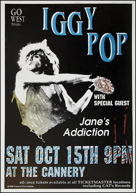 Iggy Pop at The Cannery - Vintage Concert Poster Print - Fillmore Music Icons