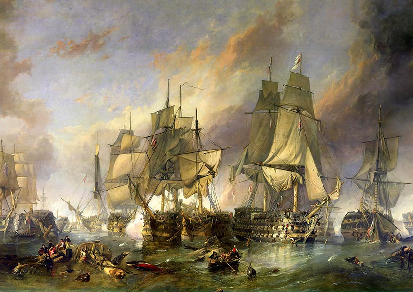 The Battle of Trafalgar - Clarkson Frederick Stanfield - Fine Art Print