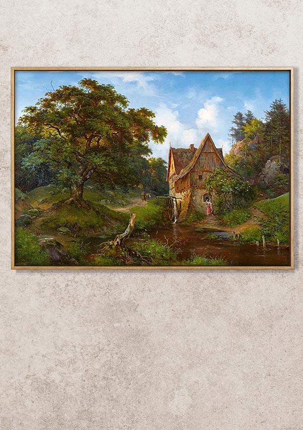 A Mill in Eichtal - Ernst Ferdinand Oehme - Fine Art Print