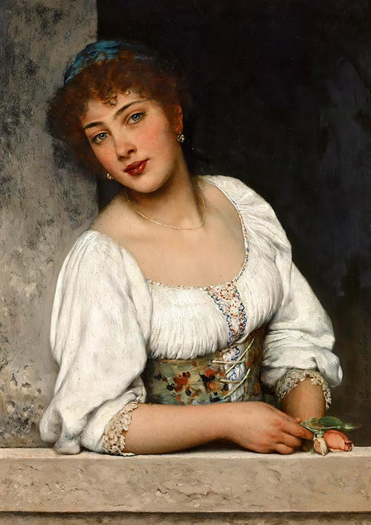 Girl at Window - Eugene de Blaas - Fine Art Print