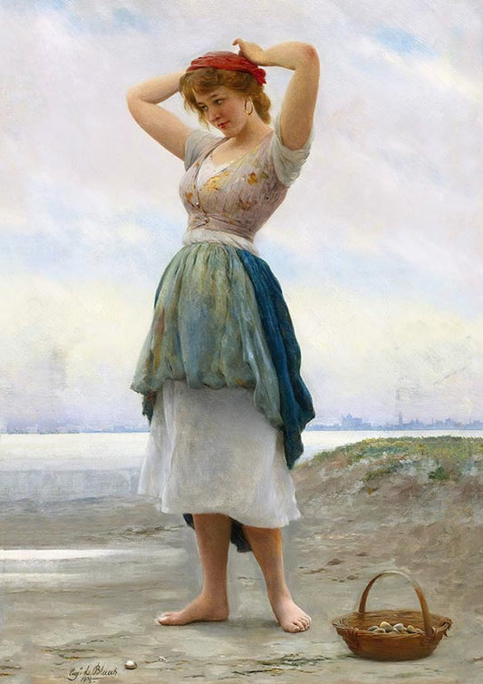 On the Beach - Eugene de Blaas - Fine Art Print