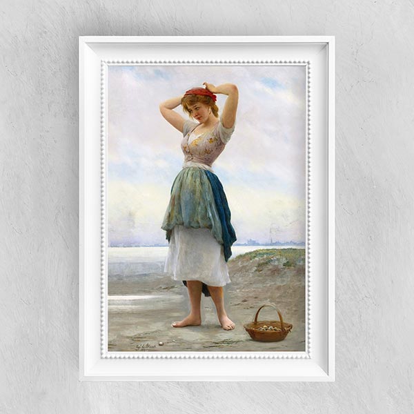 On the Beach - Eugene de Blaas - Fine Art Print