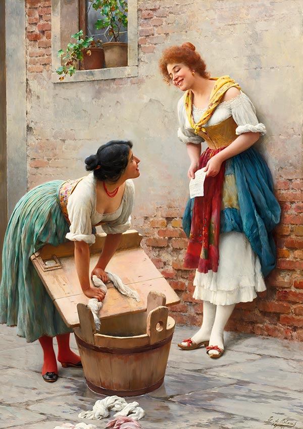 Sharing the News - Eugene de Blaas - Fine Art Print