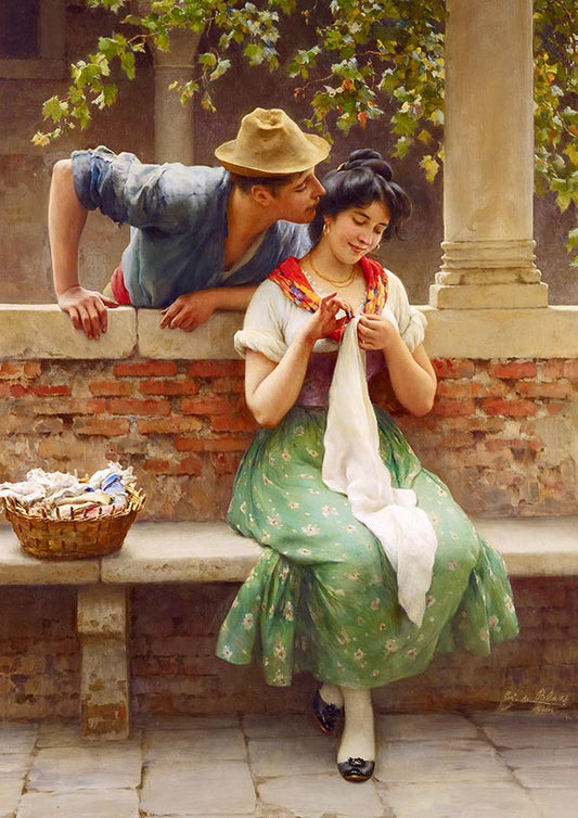 Venetian Lovers - Eugene de Blaas - Fine Art Print