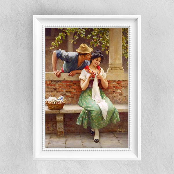 Venetian Lovers - Eugene de Blaas - Fine Art Print