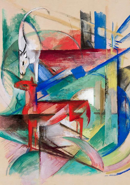 Landscape With Animals - Franz Marc - Fine Art Print