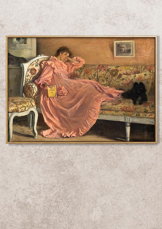 Carola Sitting on the Sofa - Gustaf Cederstrom - Fine Art Print