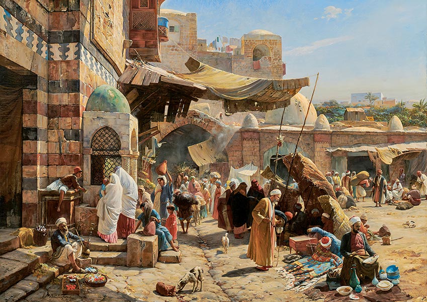 Market in Jaffa - Gustav Bauernfeind - Fine Art Print