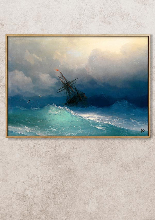 Ship in Stormy Seas - Ivan Aivazovsky - Fine Art Print