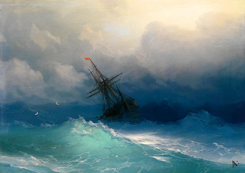 Ship in Stormy Seas - Ivan Aivazovsky - Fine Art Print