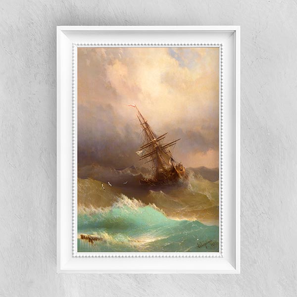Ship in the Stormy Sea - Ivan Aivazovsky - Fine Art Print