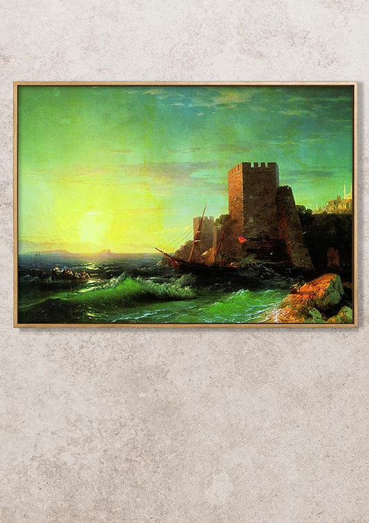 Towers on the Rock Near Bosporus - Ivan Aivazovsky - Fine Art Print
