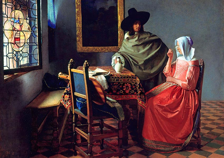The Wine Glass - Johannes Vermeer - Fine Art Print