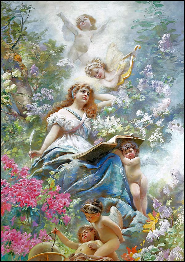 The Muse of Poesie - Konstantin Makovsky - Fine Art Print