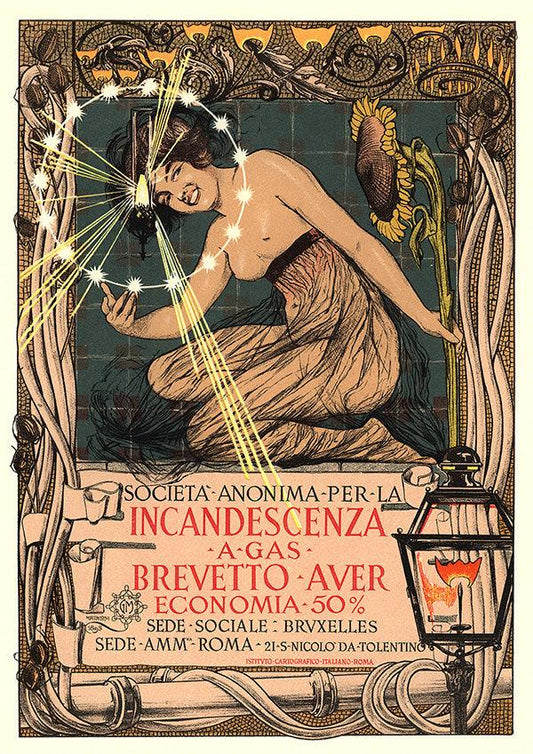 Affiche pour la lampe incandescente à pétrole - 1896 - Art Nouveau - Classic Posters