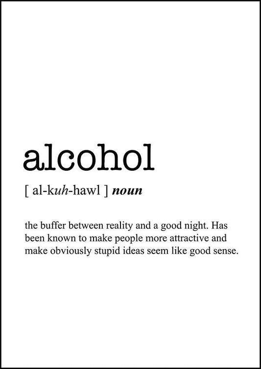 ALCOHOL - Word Definition Poster - Classic Posters