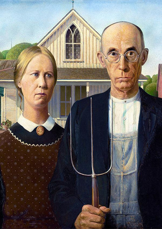 American Gothic - 1930 - Grant Wood - Fine Art Print - Classic Posters