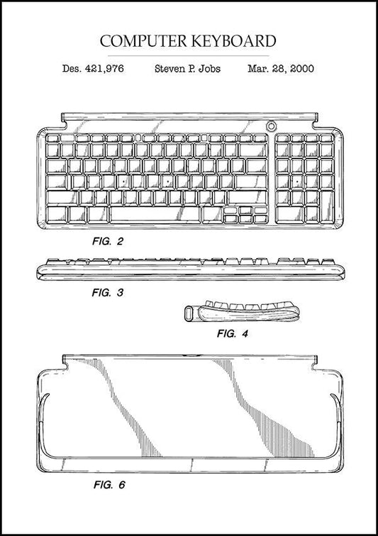 APPLE KEYBOARD - Patent Poster - Classic Posters