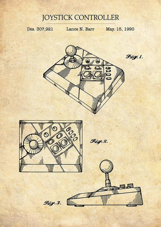 ARCADE CONTROLLER - Patent Poster - Classic Posters