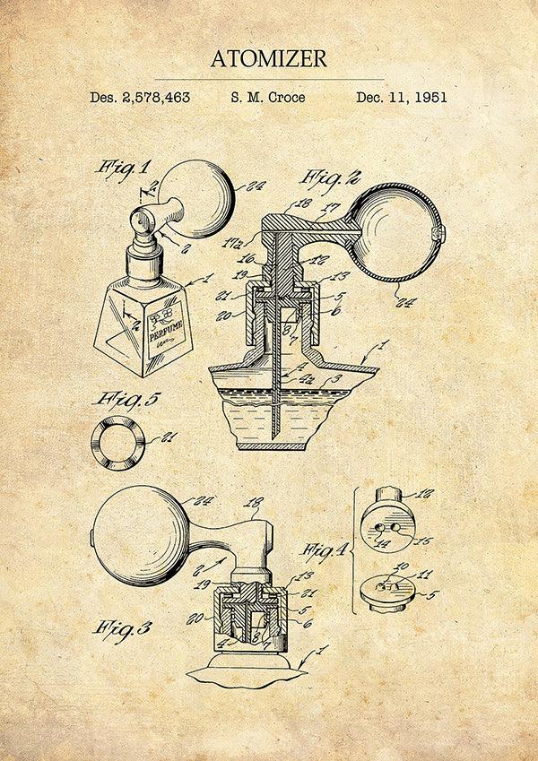 Atomizer - Bathroom Patent Poster - Classic Posters