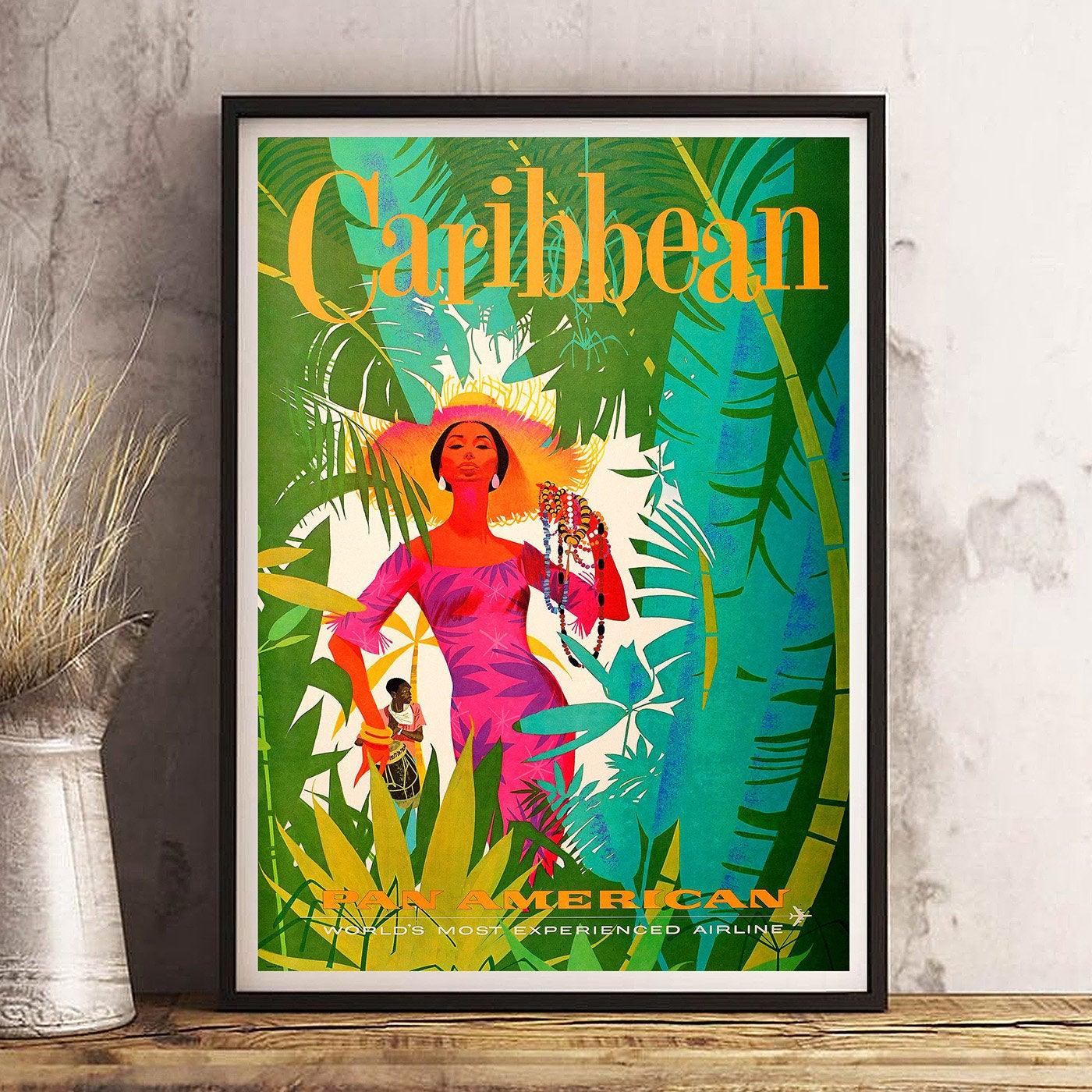 CARIBBEAN Panam - Vintage Travel Poster - Classic Posters