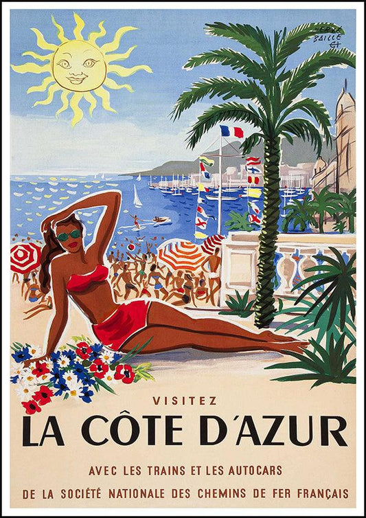 COTE D'AZUR - Vintage Travel Poster - Classic Posters
