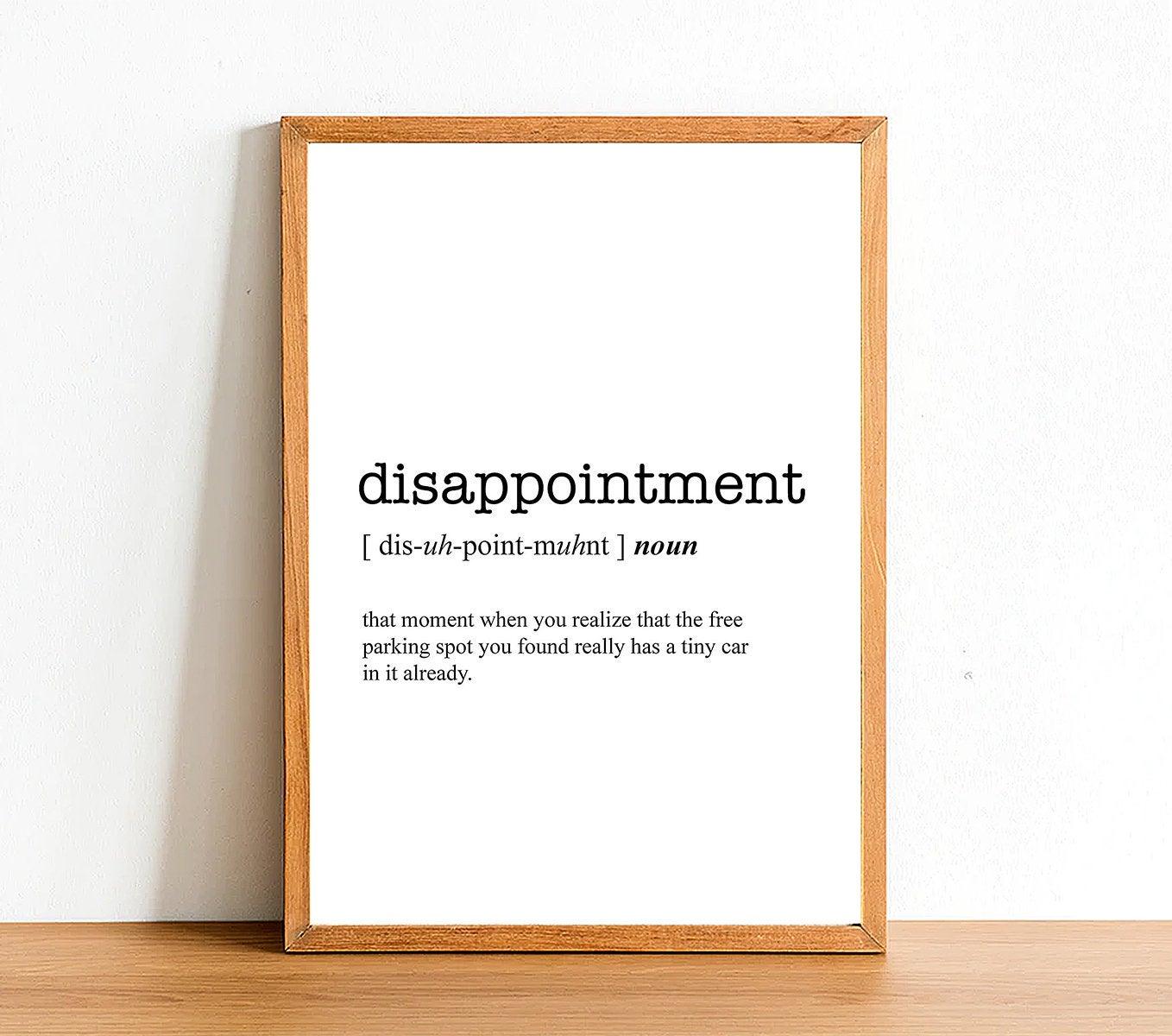 DISAPPOINTMENT - Definition Poster - Classic Posters