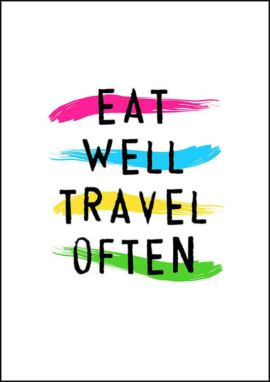 Eat Well Travel Often - Inspirational Print - Classic Posters