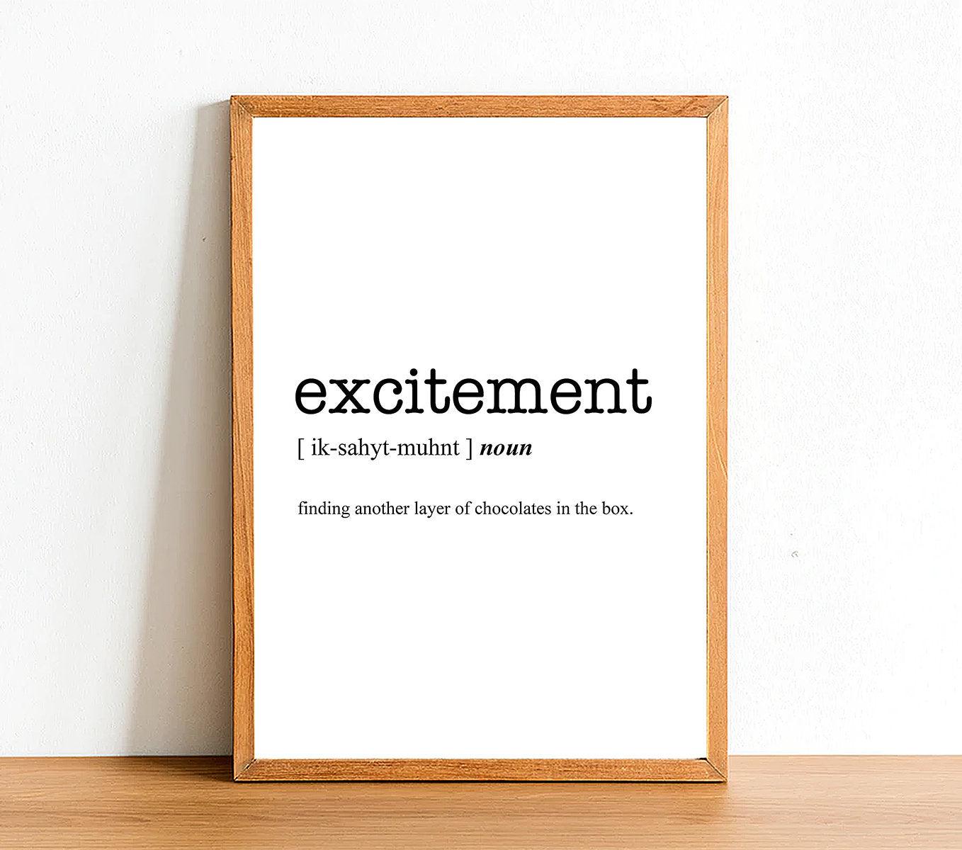 EXCITEMENT - Word Definition Poster - Classic Posters