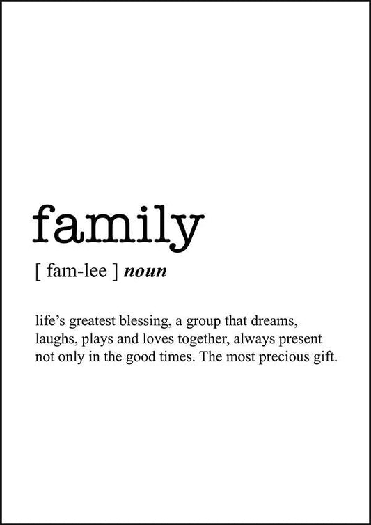 FAMILY - Word Definition Poster - Classic Posters
