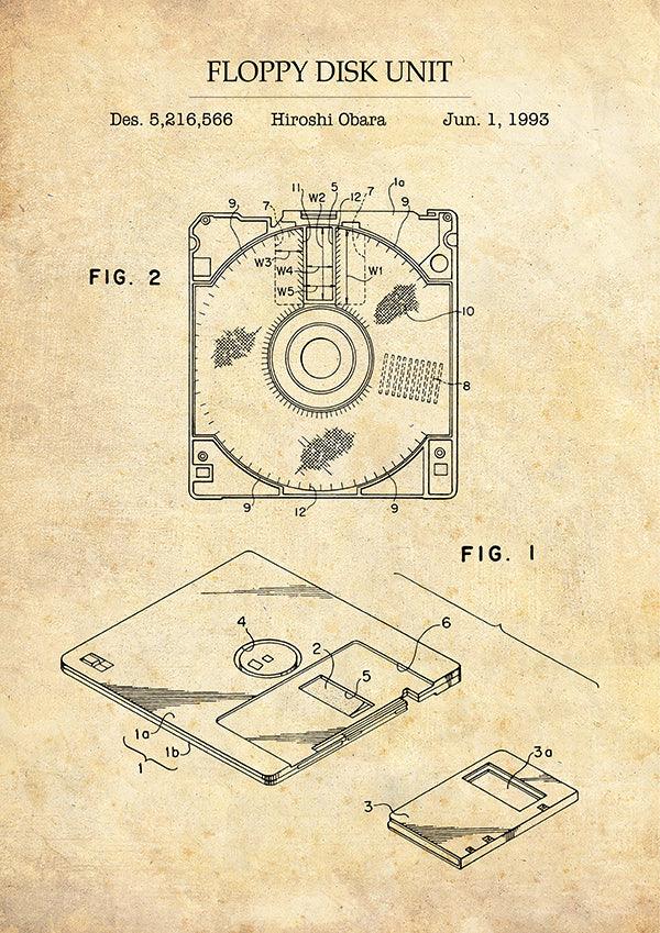 FLOPPY DISK - Patent Poster - Classic Posters
