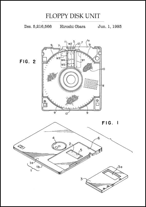 FLOPPY DISK - Patent Poster - Classic Posters