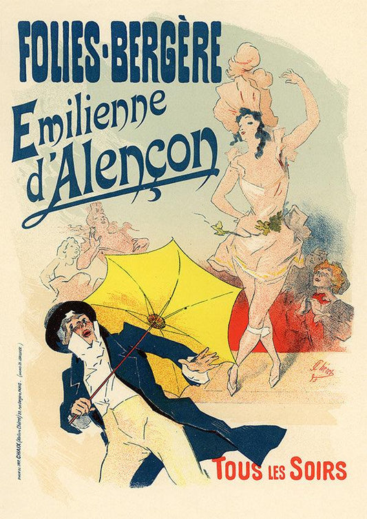 Folies Bergeres: Emilienne d'Alencon - 1899 - Art Nouveau - Classic Posters