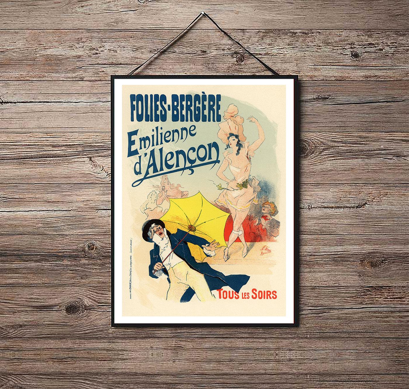 Folies Bergeres: Emilienne d'Alencon - 1899 - Art Nouveau - Classic Posters