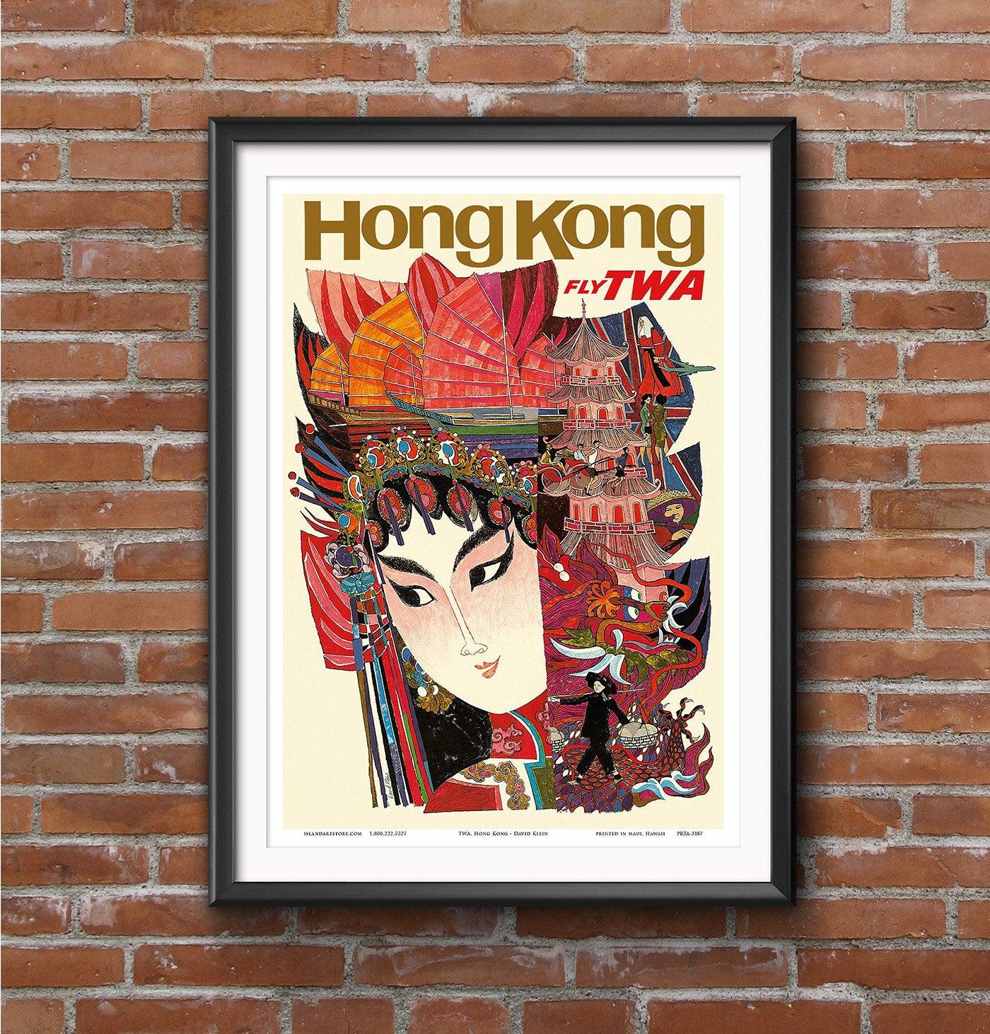 Hong Kong TWA - Vintage Travel Poster - Classic Posters