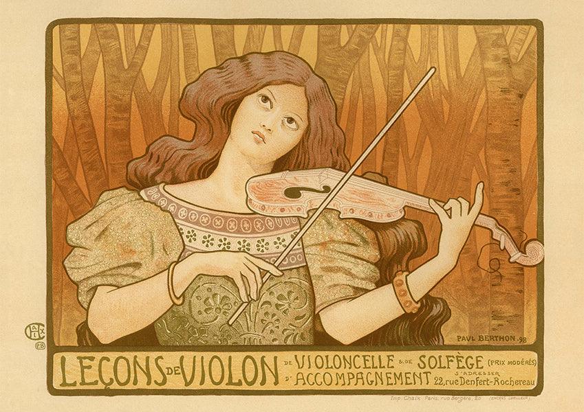 Lecons de Violon - 1909 - Art Nouveau - Classic Posters