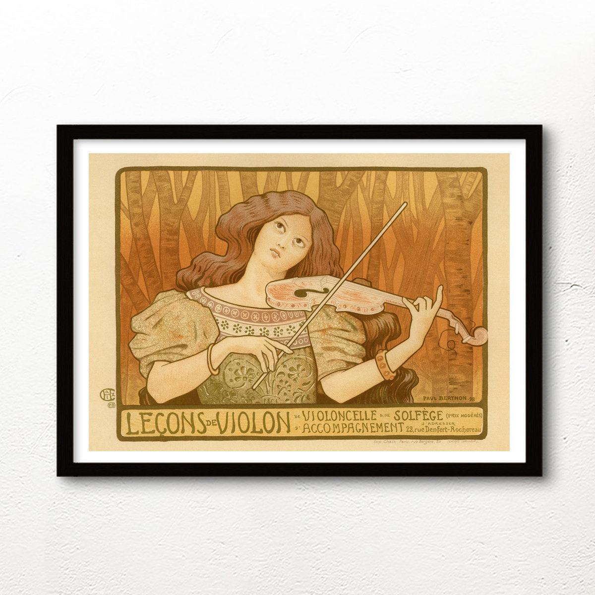 Lecons de Violon - 1909 - Art Nouveau - Classic Posters