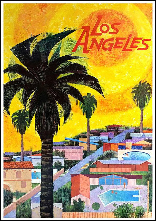 LOS ANGELES Palm - Vintage Travel Poster - Classic Posters