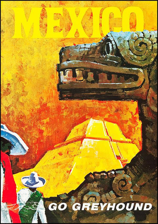 MEXICO Greyhound - Vintage Travel Poster - Classic Posters