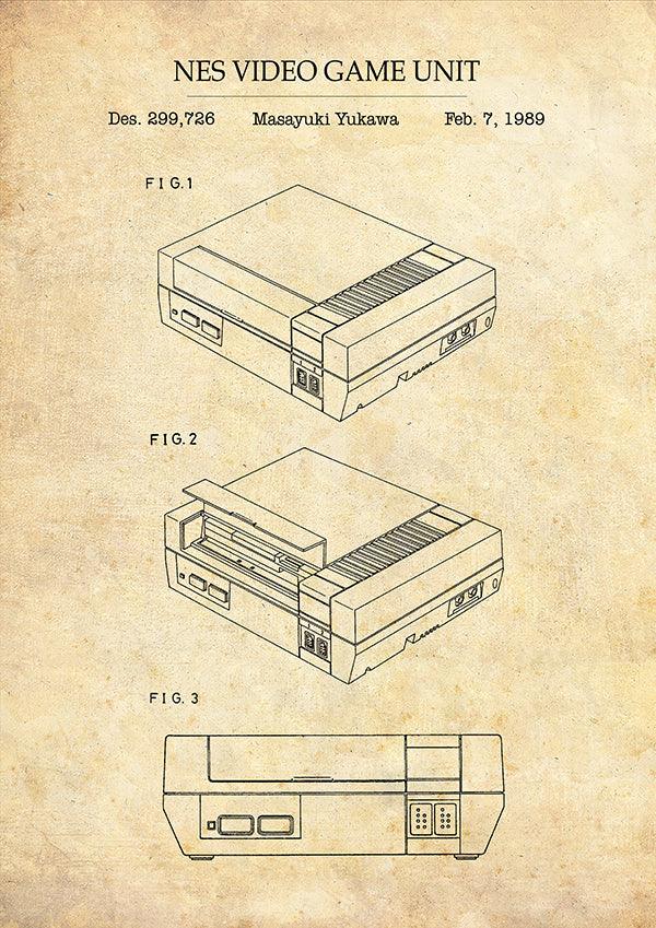 NES VIDEO GAME - Patent Poster - Classic Posters
