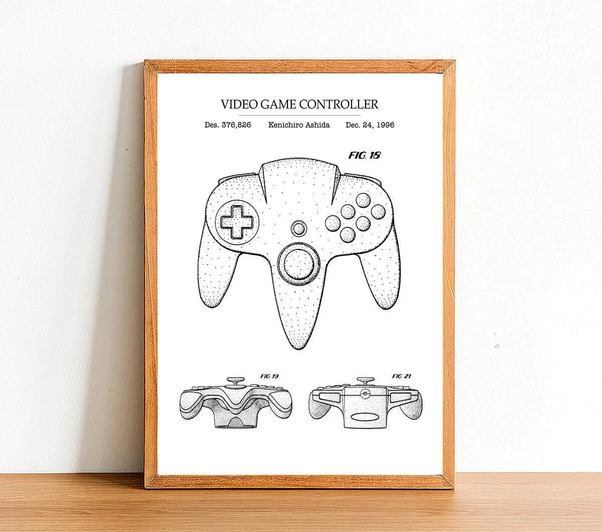 NINTENDO CONTROLLER - Patent Poster - Classic Posters