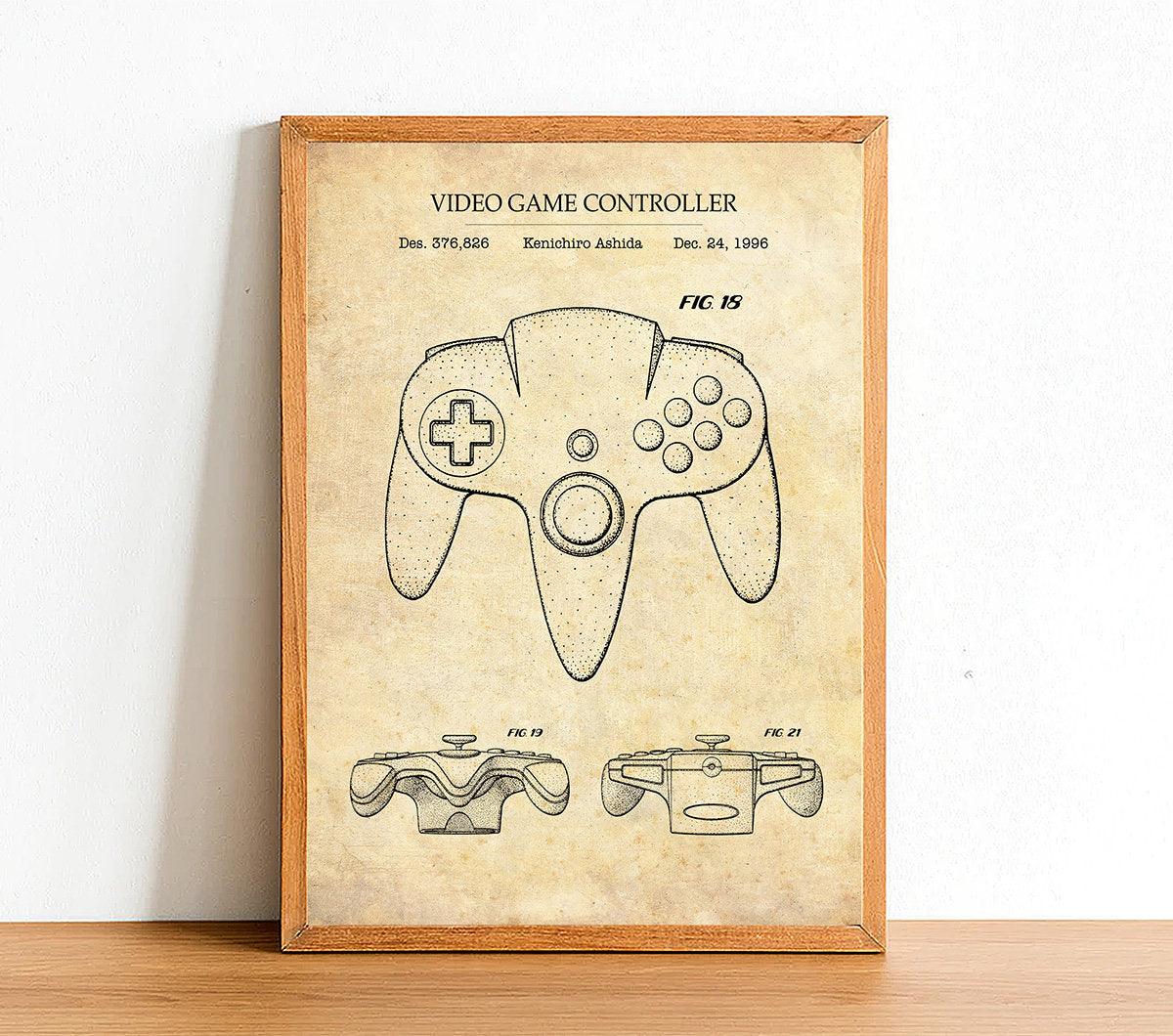 NINTENDO CONTROLLER - Patent Poster - Classic Posters