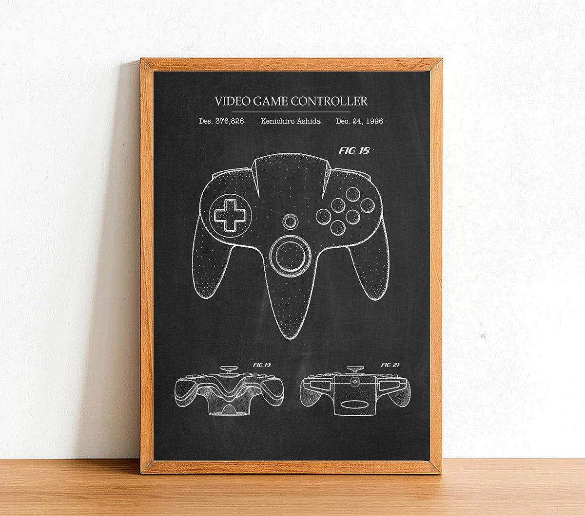 NINTENDO CONTROLLER - Patent Poster - Classic Posters
