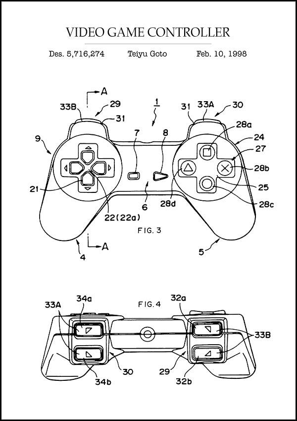 Playstation top controller patent